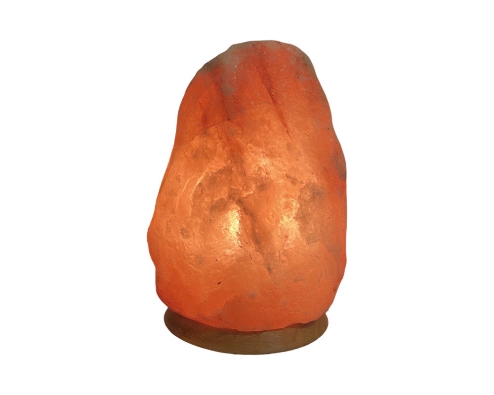 Saltstenslampa 2-3 kg med träsockel