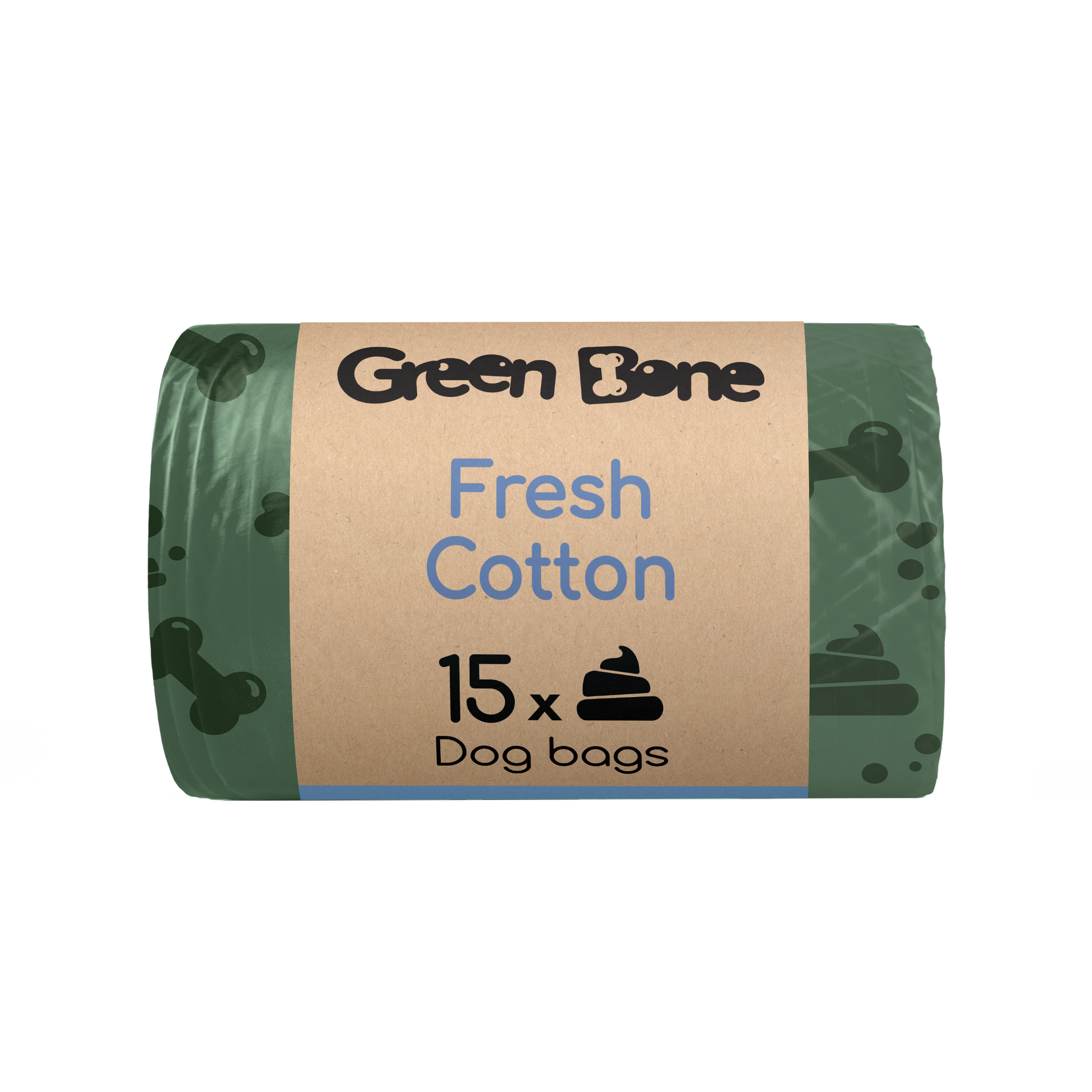 Green Bone hundbajspåsar Fresh Cotton 8-pack - Bild 2